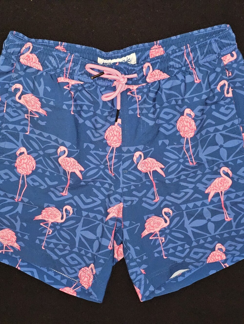 Men's Maamgic Sz Small Blue Flamingo Print Swim Shorts